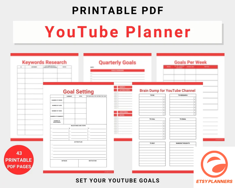 Dominate YouTube Like MrBeast - MrBeast YouTube Printable Planner